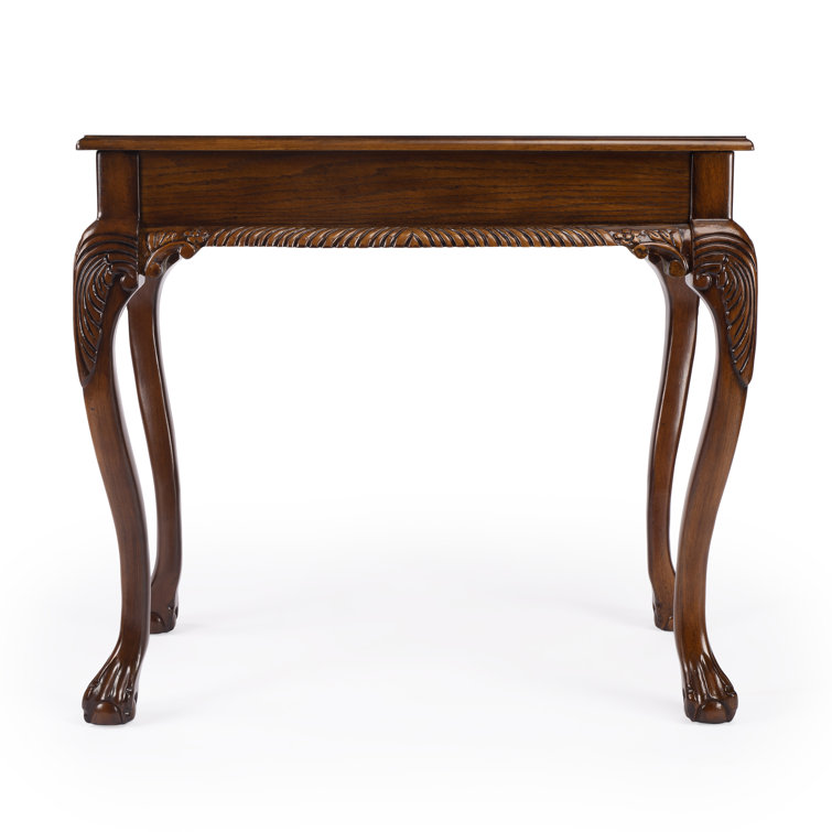 Vintage Oak Hand-Carved Writing Desk with Spacious Drawer