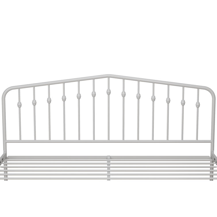 Bushwick Queen Warm Creamy White Metal Bed with Slats
