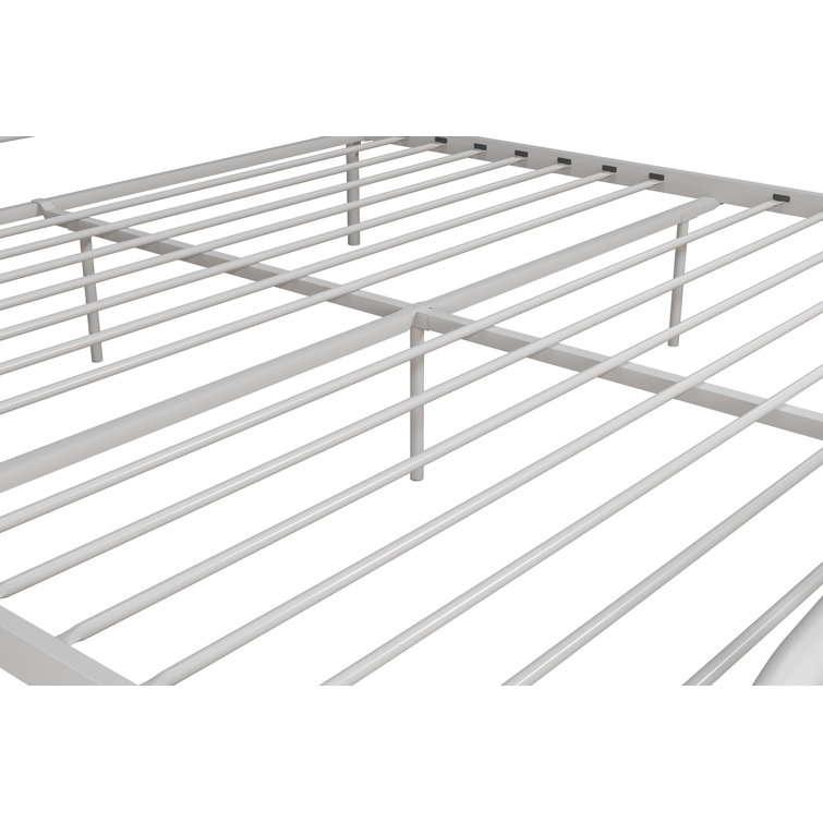 Bushwick Queen Warm Creamy White Metal Bed with Slats