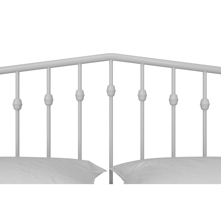 Bushwick Queen Warm Creamy White Metal Bed with Slats