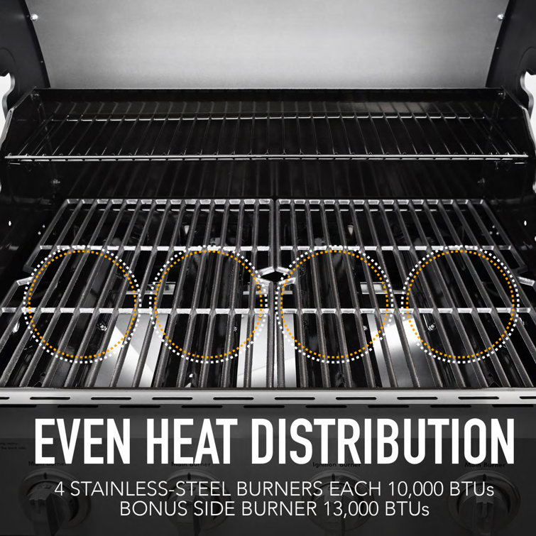Kenmore 4-Burner Stainless Steel Propane Gas Grill with Side Burner