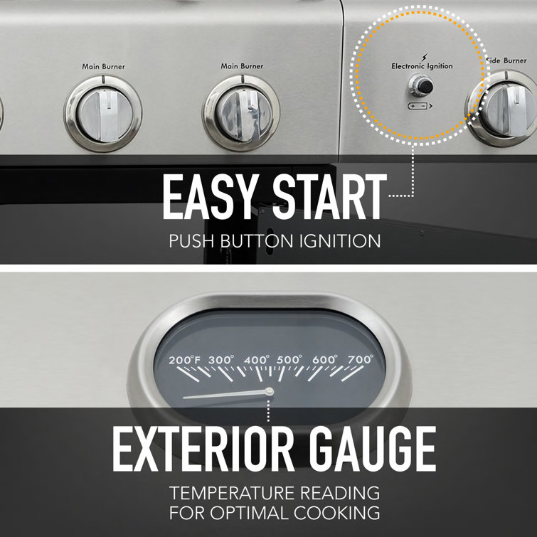 Kenmore XL Stainless Steel Propane Gas Grill with Side Burner