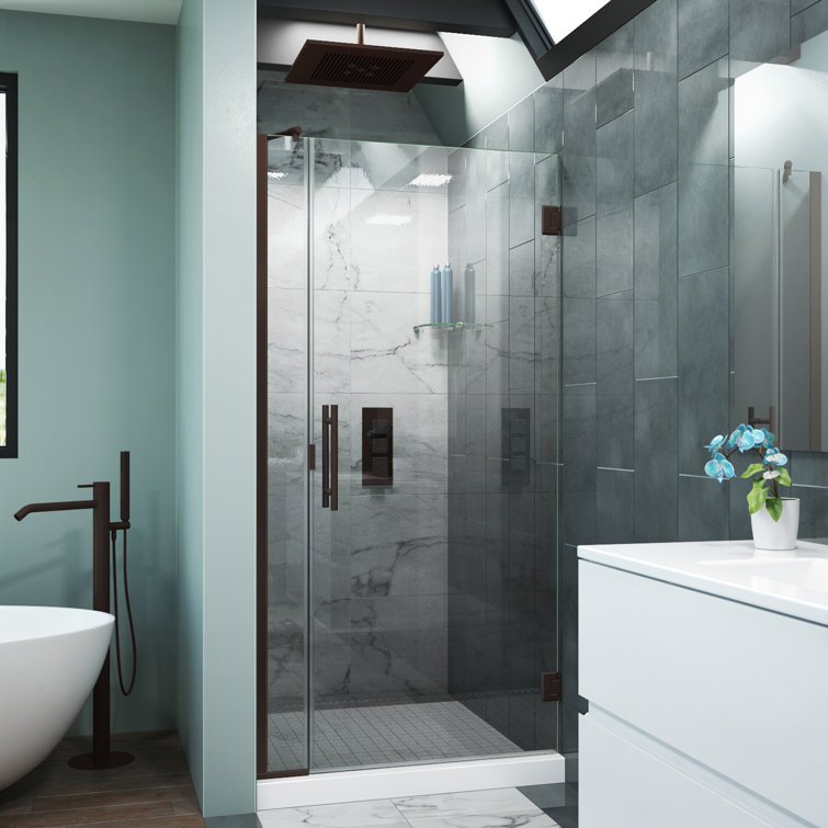 Scottsdale 35" x 72" Oil-Rubbed Bronze Frameless Hinged Shower Door
