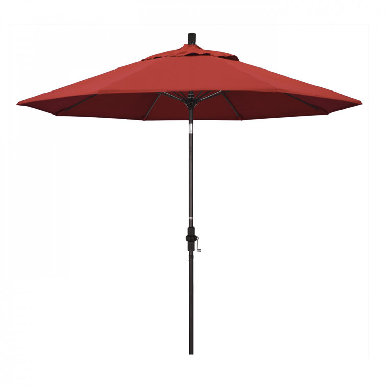 9 ft Black Olefin Octagonal Market Umbrella with Bronze Metal Pole