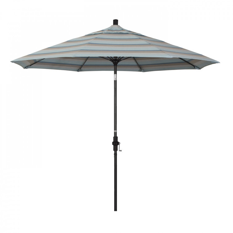 9 ft Black Olefin Octagonal Market Umbrella with Bronze Metal Pole