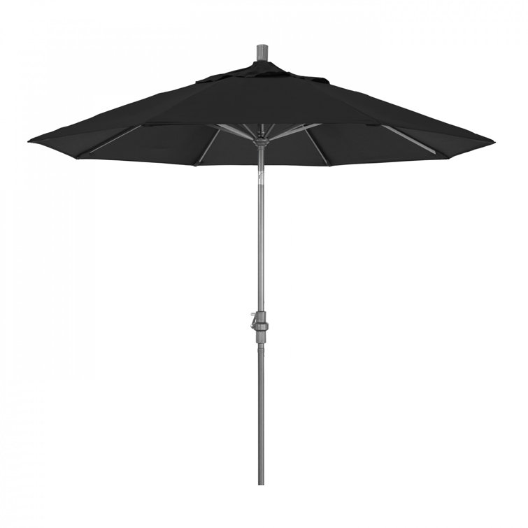 9 ft Black Olefin Octagonal Market Umbrella with Bronze Metal Pole