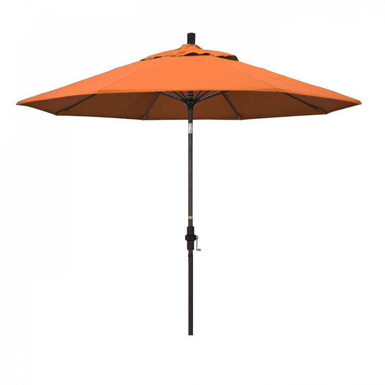 9 ft Black Olefin Octagonal Market Umbrella with Bronze Metal Pole