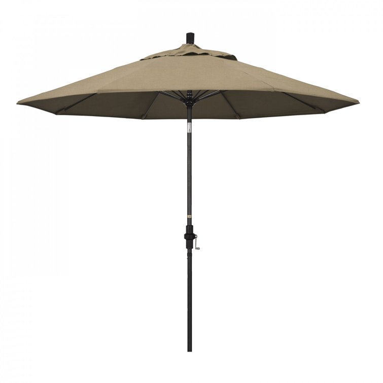9 ft Black Olefin Octagonal Market Umbrella with Bronze Metal Pole