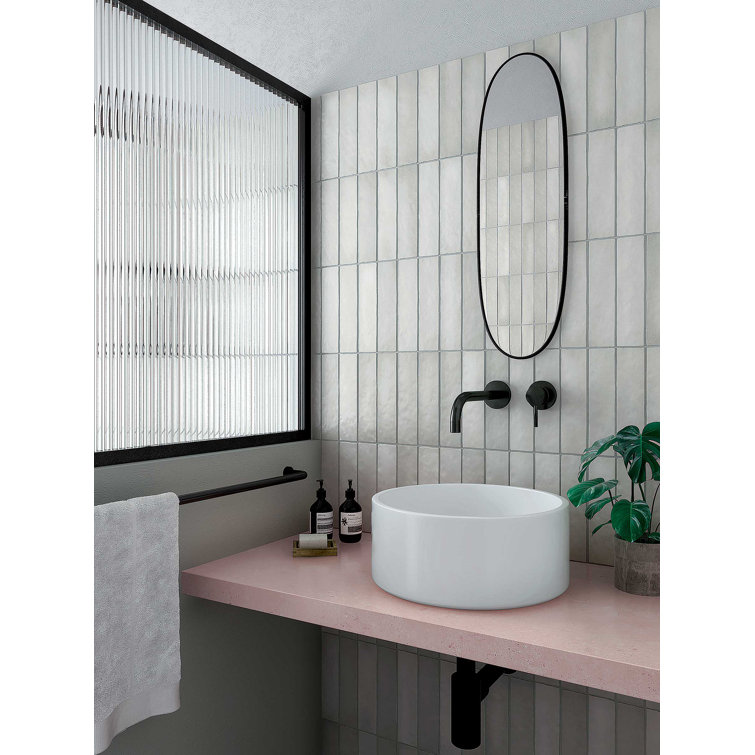 Makoto 2.5" x 10" Matte Gray Ceramic Wall Tile