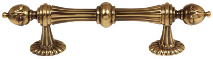Polished Antique Brass Ornate 4'' Bar Pull Handle