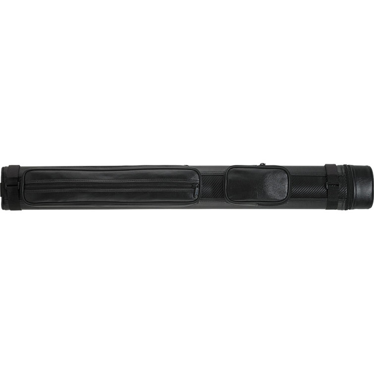 Black Ballistic Vinyl Hard Pool Cue Case for 2 Butts and 2 Shafts