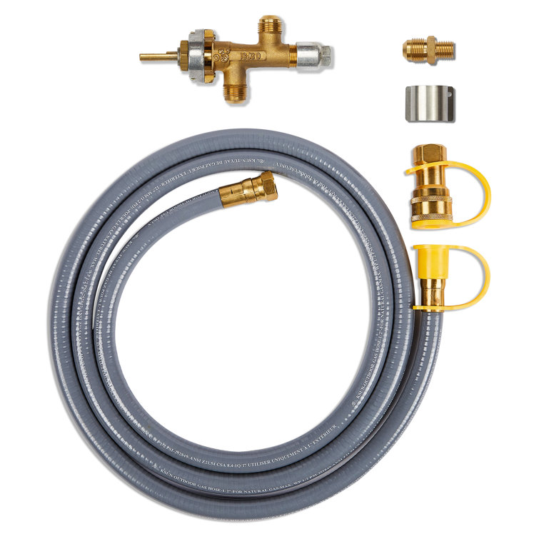 Gray Natural Gas Conversion Kit with 10' Hose for Oval Fire Bowls