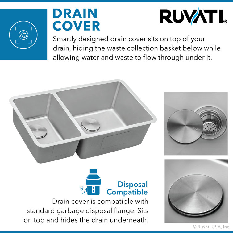 Ruvati 35-inch Drop-in Double Bowl Stainless Steel Kitchen Sink