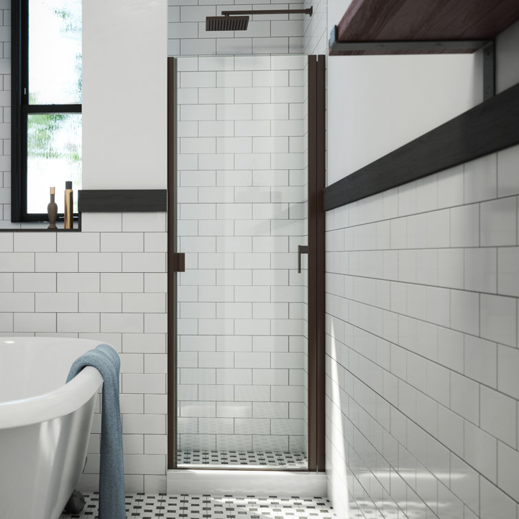 Oil Rubbed Bronze 31" x 69" Hinged Semi-Frameless Shower Door