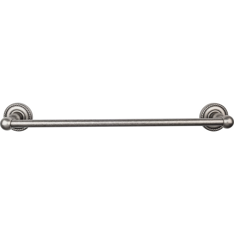 Antique Pewter Wall Mounted Single Towel Bar with Rope Detail