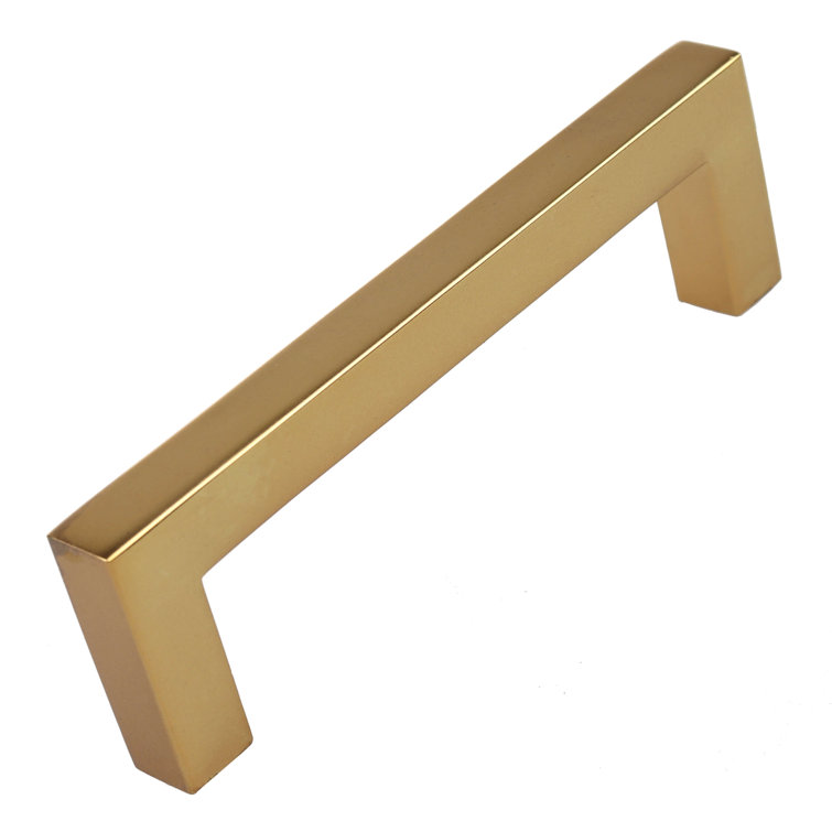 Brass Gold Solid Square Bar Cabinet Pulls, 5-inch Pack of 10