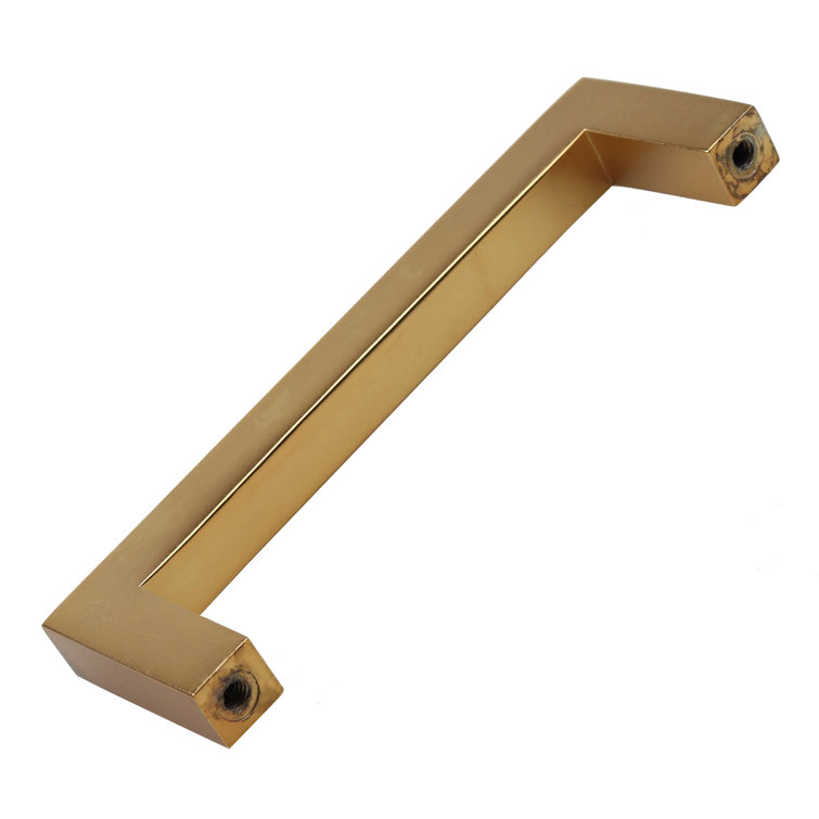 Brass Gold Solid Square Bar Cabinet Pulls, 5-inch Pack of 10