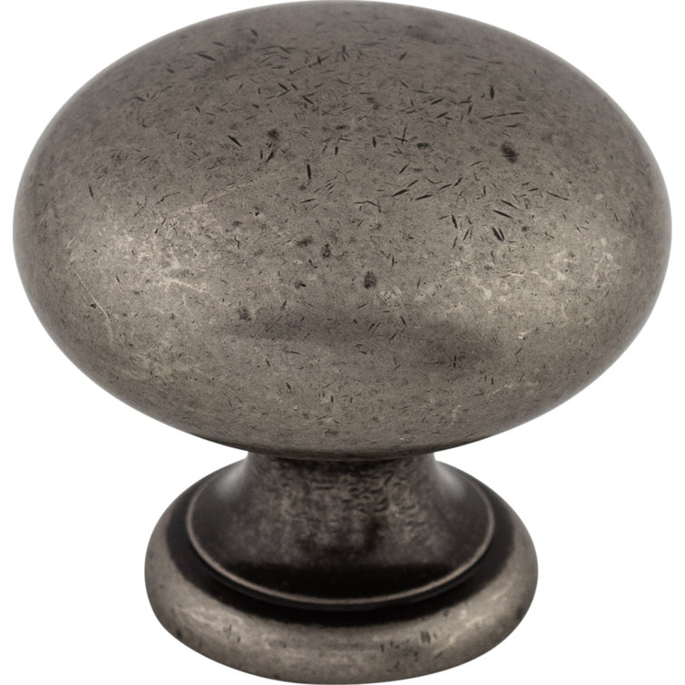 Pewter Round Mushroom Knob with Mounting Hardware
