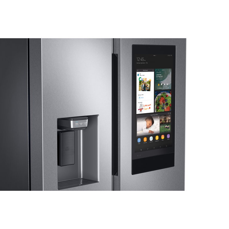 Stainless Steel Smart Side-by-Side Refrigerator with Media Center