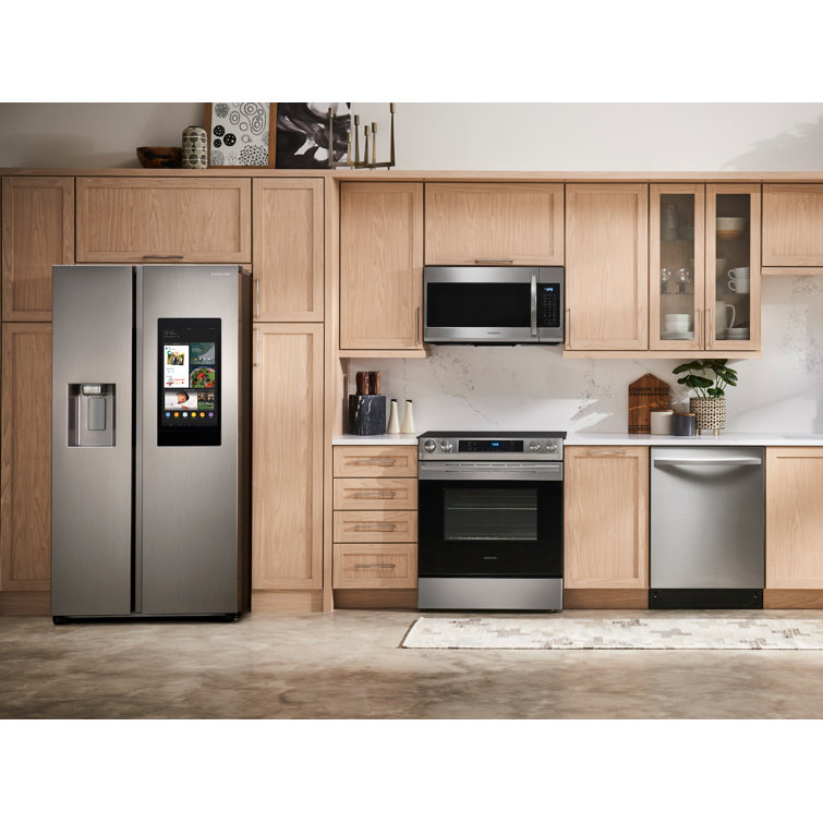 Stainless Steel Smart Side-by-Side Refrigerator with Media Center