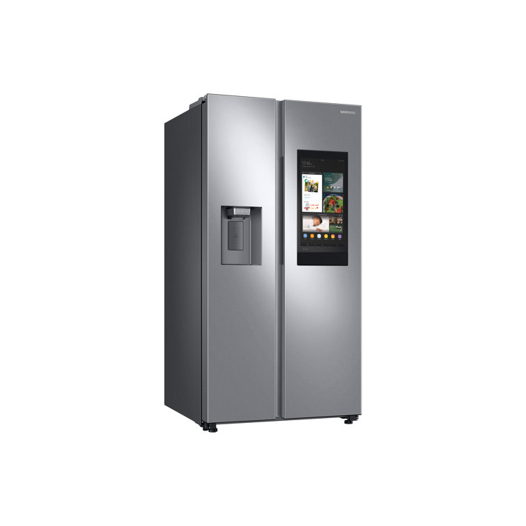 Stainless Steel Smart Side-by-Side Refrigerator with Media Center