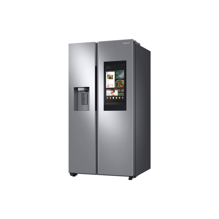 Stainless Steel Smart Side-by-Side Refrigerator with Media Center