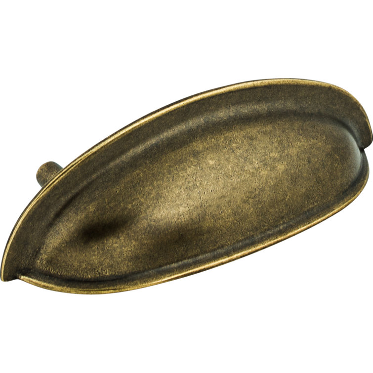 German Bronze 3" Center to Center Cup Pull with Mounting Hardware
