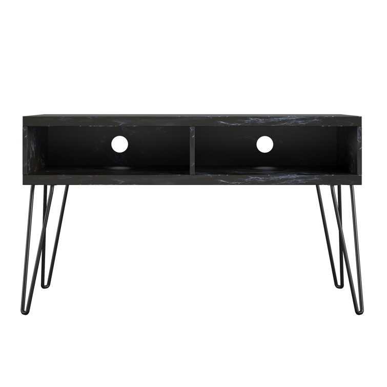 Athena 42'' Sleek Black Faux Marble TV Stand