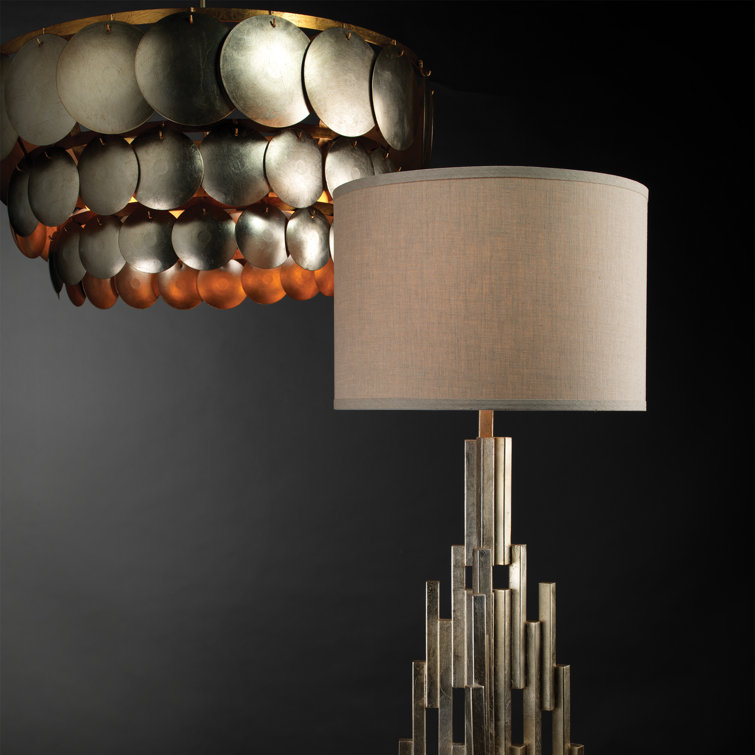 Calypso Champagne Leaf 4-Light Tiered Chandelier with Gold Accents
