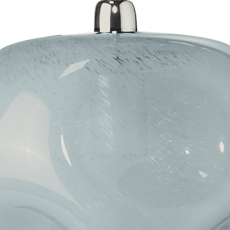 Cornflower Blue Dimpled Glass Mini Pendant Light