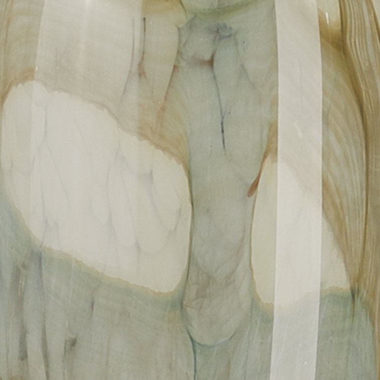 Hand-Blown Pale Blue and Brown Glass Pendant Light