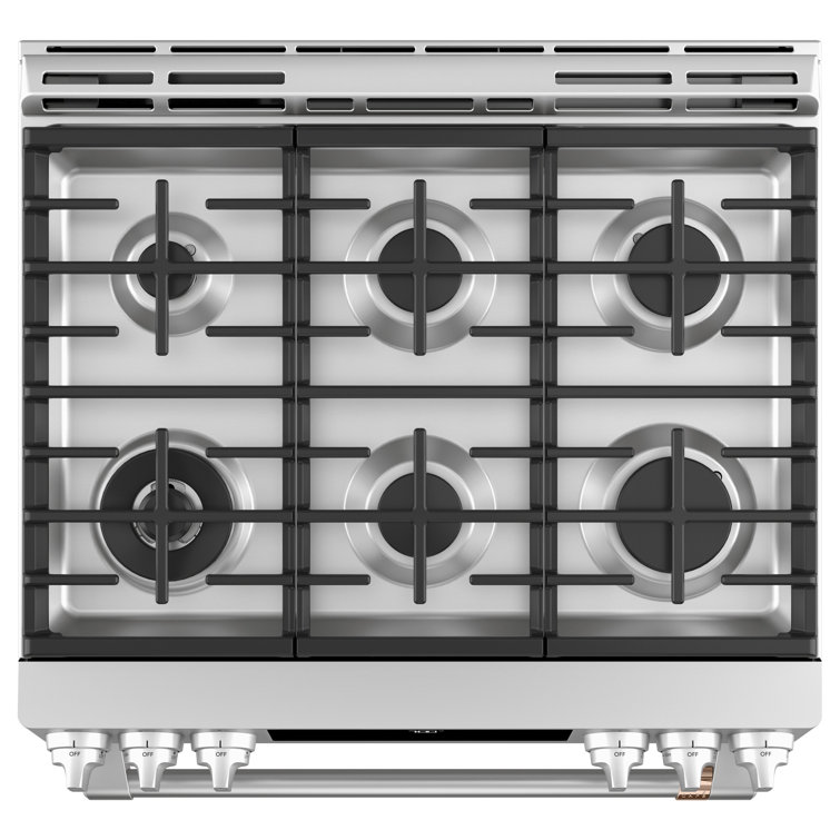 Stainless Steel 30" Smart Convection Gas Range with Griddle