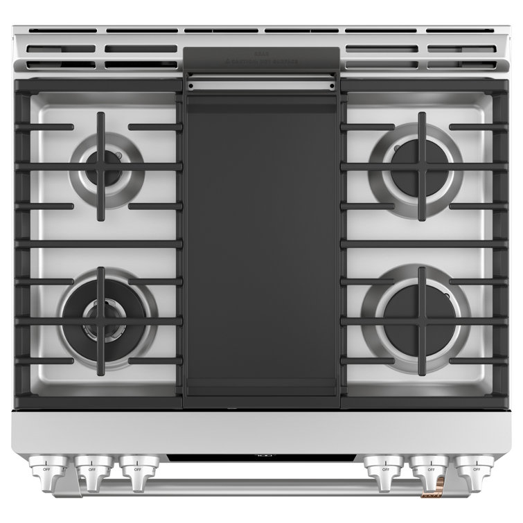 Stainless Steel 30" Smart Convection Gas Range with Griddle