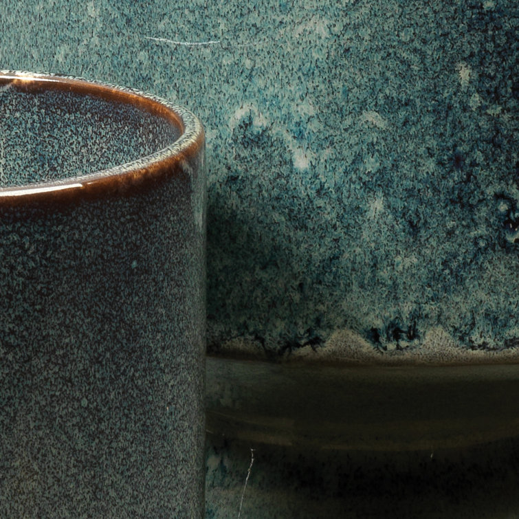 Berkeley Blue Ceramic Geometric 3-Piece Pot Set