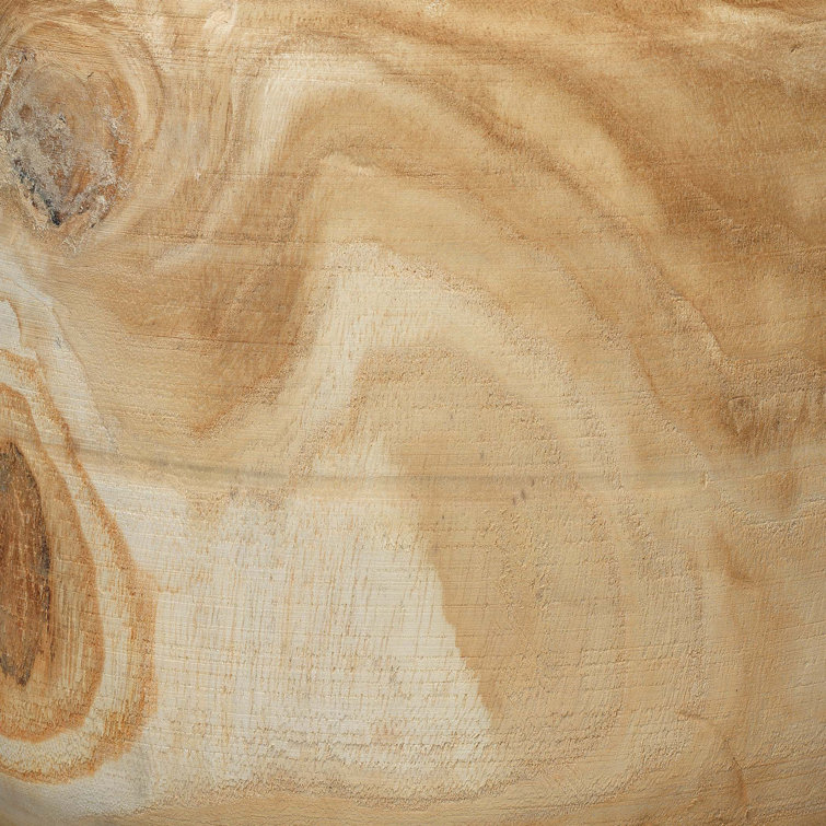 Hand-Carved Natural Wood Decorative Table Vase