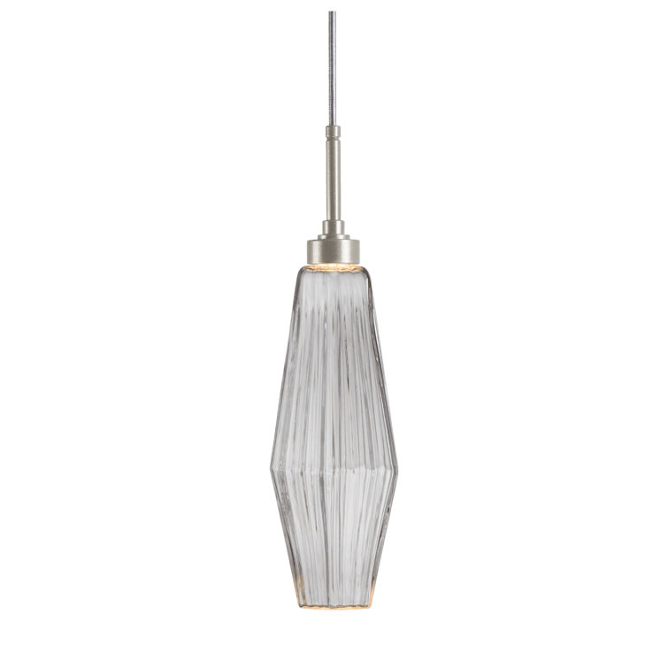 Aalto Abstract Ribbed Glass Drum Pendant in Flat Bronze