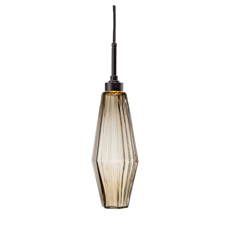Matte Black Glass Mini Drum Island Pendant Light