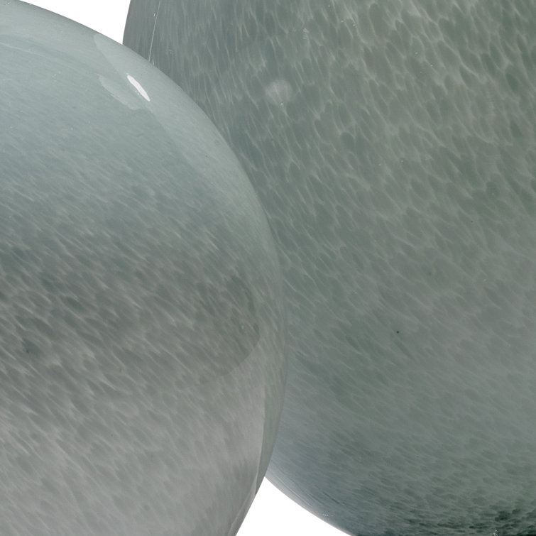 Gray Round Glass Decorative Table Vase Set