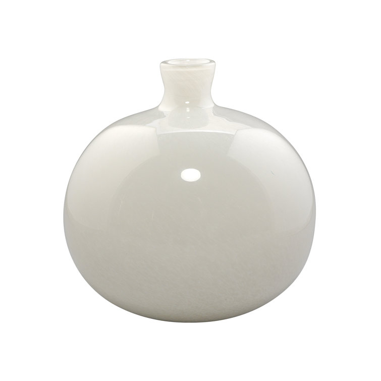 Elegant White Glass Decorative Table Vases Set