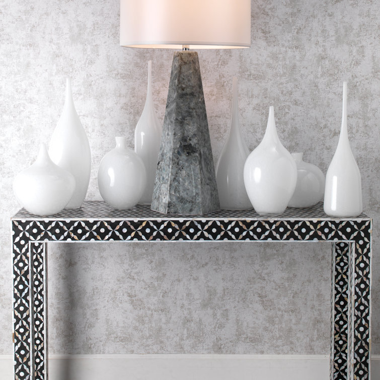 Elegant White Glass Decorative Table Vases Set