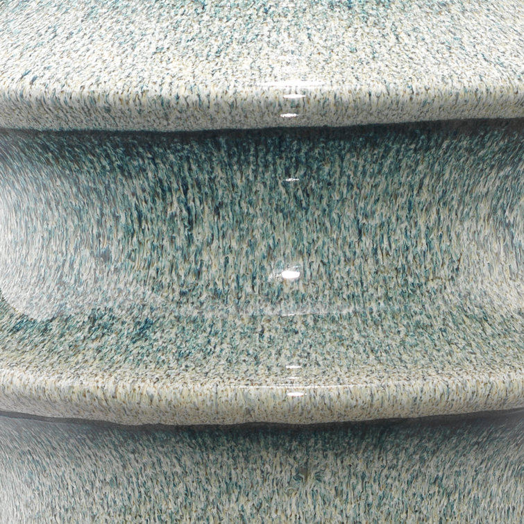 Coastal Elegance Blue Glazed Ceramic Table Lamp with Linen Shade
