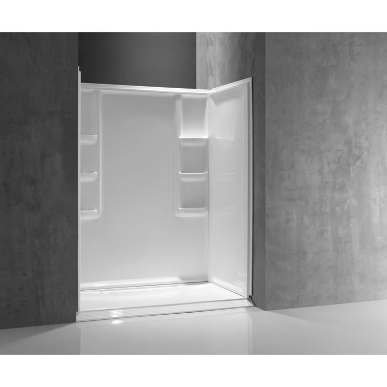 Vasu 60'' x 36'' White Acrylic Shower Wall System