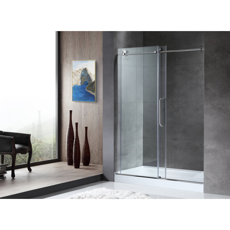 Madam Series 60" x 76" Polished Chrome Frameless Sliding Shower Door