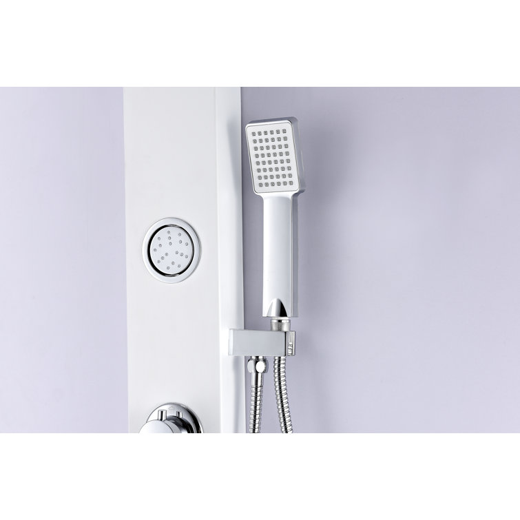 Hacienda 44'' White Aluminum Shower Panel with Jets and Wand