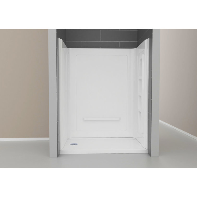 Rose 60'' White Acrylic 3-Piece Shower Surround