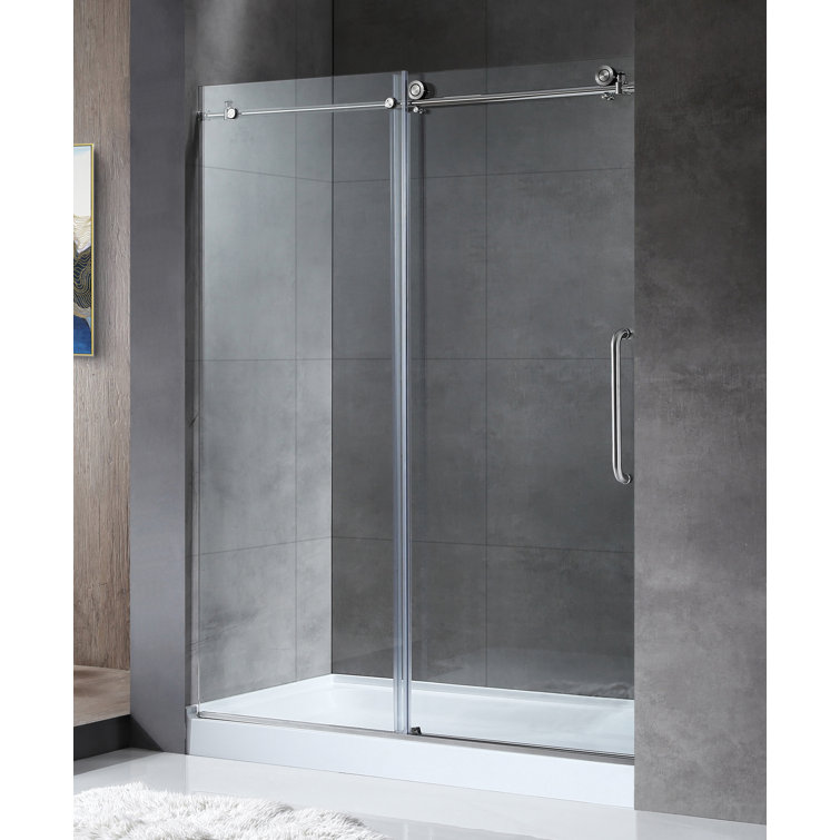 Madam Series 60" x 76" Brushed Nickel Frameless Sliding Shower Door