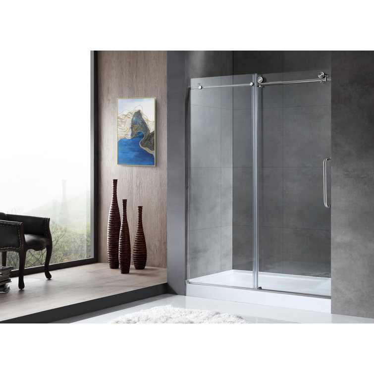 Madam Series 60" x 76" Brushed Nickel Frameless Sliding Shower Door