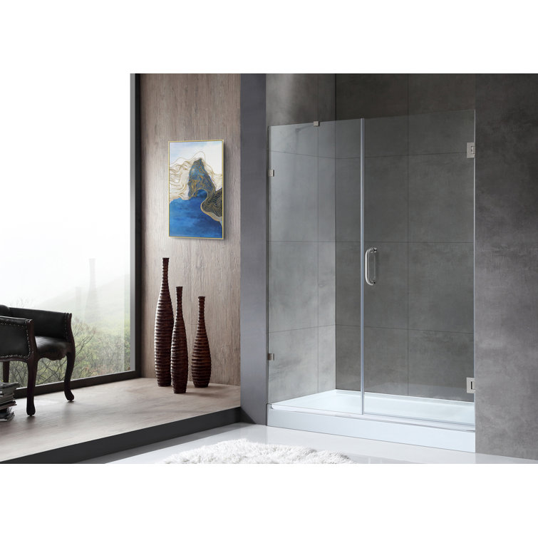 Makata 60" x 72" Frameless Brushed Nickel Shower Door