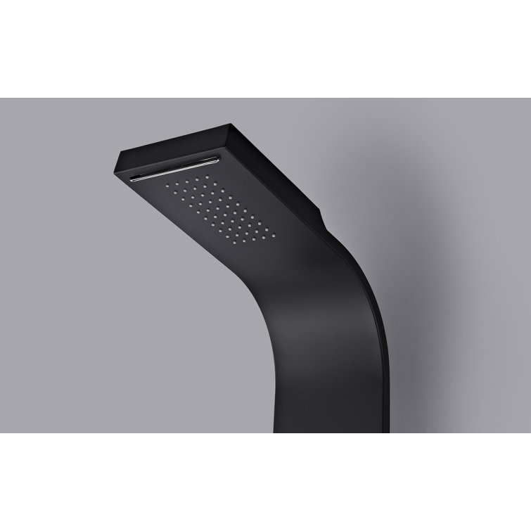 Black Aluminum 66'' Shower Panel with Rain Shower Head