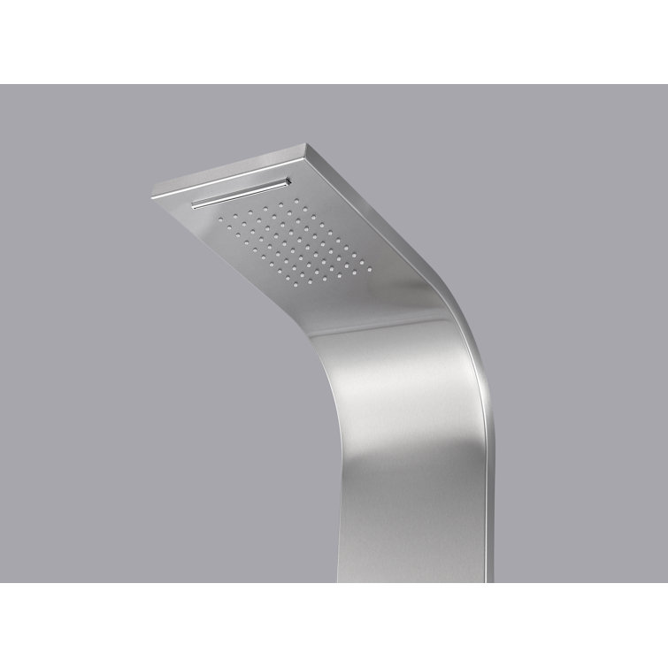 Mesmer 58'' Brushed Steel Shower Panel with Rain Shower